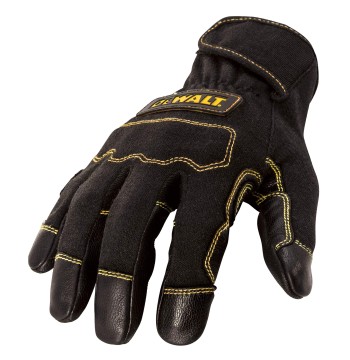 DEWALT Short Cuff Durable Welding and Fabricator Gloves, Abrasion-Resistant Leather Palm, Constructed of Fire-Resistant Materials, Kevlar Stitching, Knuckle Guard, Large