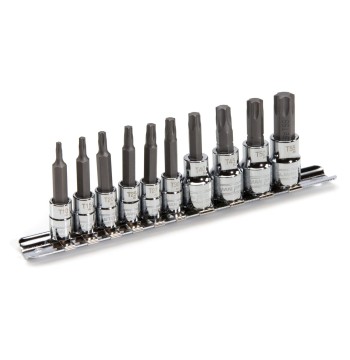 10-Piece 1/4-inch and 3/8-Inch Drive Torx / Star Hex Bit Socket Set
