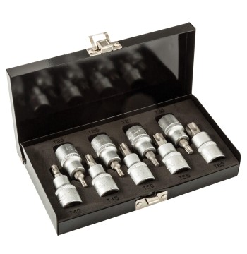 9-Piece 1/2-Inch Drive Star Torx Bit Socket Set with Storage Case