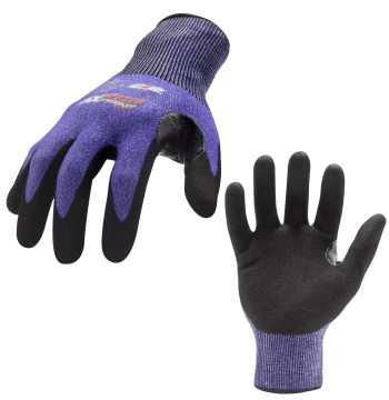 212 Performance Cut-Resistant Work Gloves, Nitrile Dipped Textured Palm Grip, Durable Breathable Knit, EN388 Cut Level 3, Elastic Cuff, Medium