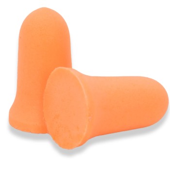 212 Performance Disposable Foam Ear Plugs 33 dB NRR, Bell Shape, High-Viz Orange Ear Pro for Construction and Shop, Individually Wrapped 200-Pair Box