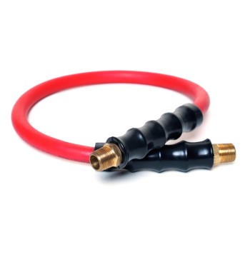 24-Inch Rubber Hose Reel Connection Hose with 3/8-Inch NPT Brass Fittings