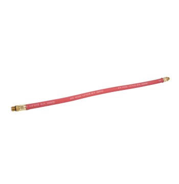 18IN Rubber AIR Hose with 1/4IN PS and 3/8IN -24 Brass Fittings