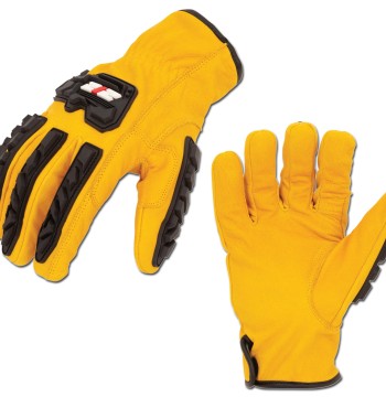 212 Performance ANSI A5 Cut-Resistant Buffalo Leather Impact-Resistant Work Gloves, Rubber Back-of-Hand Protection, Durable Saddle, Small