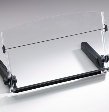 3M Adjustable Document Copy Holder, In-line with Monitor Minimizing Head and Neck Movement, 300 Sheet Capacity Holds Sheets to Books, Elastic Line Guide Keeps Pages Open, 18" Wide, Black (DH640)