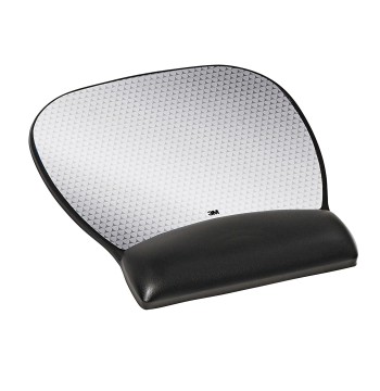 3M Precise Mouse Pad with Wrist Rest, Soothing Comfort with Durable, Easy-to-Clean Leatherette Cover, Optical Mouse Performance, 9.2 in x 8.7 in, Black (MW310LE),Gel