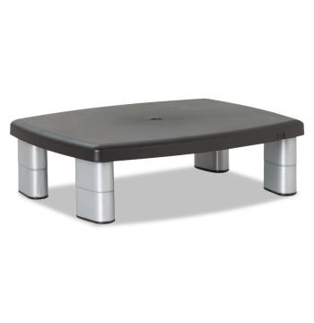 3M Adjustable Height Monitor Stand 15 x 12 x 2 5/8 to 5 7/8 Black/Silver MMMMS80B