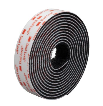 3M Dual Lock Reclosable Fastener TB3550CF, Type 250/250, 1 Roll, Black, 1 in x 10 ft, Industrial Use, Temperature, Moisture, UV Resistant, Snaps Shut, Durable for Repeated Opening and Closing