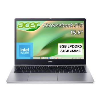 Acer Chromebook 315 CB315-5H-C4Z5 15.6" Chromebook - Full HD - 60 Hz - Intel N-Series N100-8 GB RAM - 64 GB Flash Memory - English (US) Keyboard - Silver
